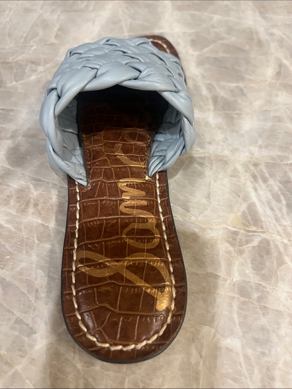 Sam Edelman Woven Slide Sandals in Light Blue - Women's Casual Comfort - Picture 5 of 6